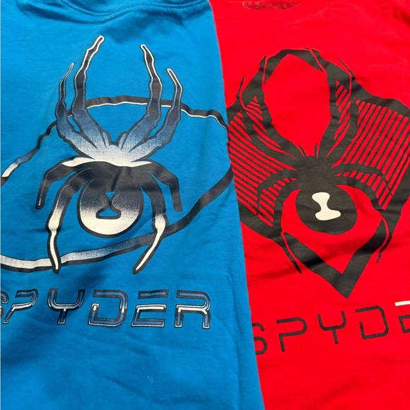 2-Piece Bundle Spyder Red and Blue Spider Graphic Tees Size S - Picture 2 of 8